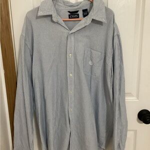 Chaps Men's Light Blue Pinstripe Shirt XXL